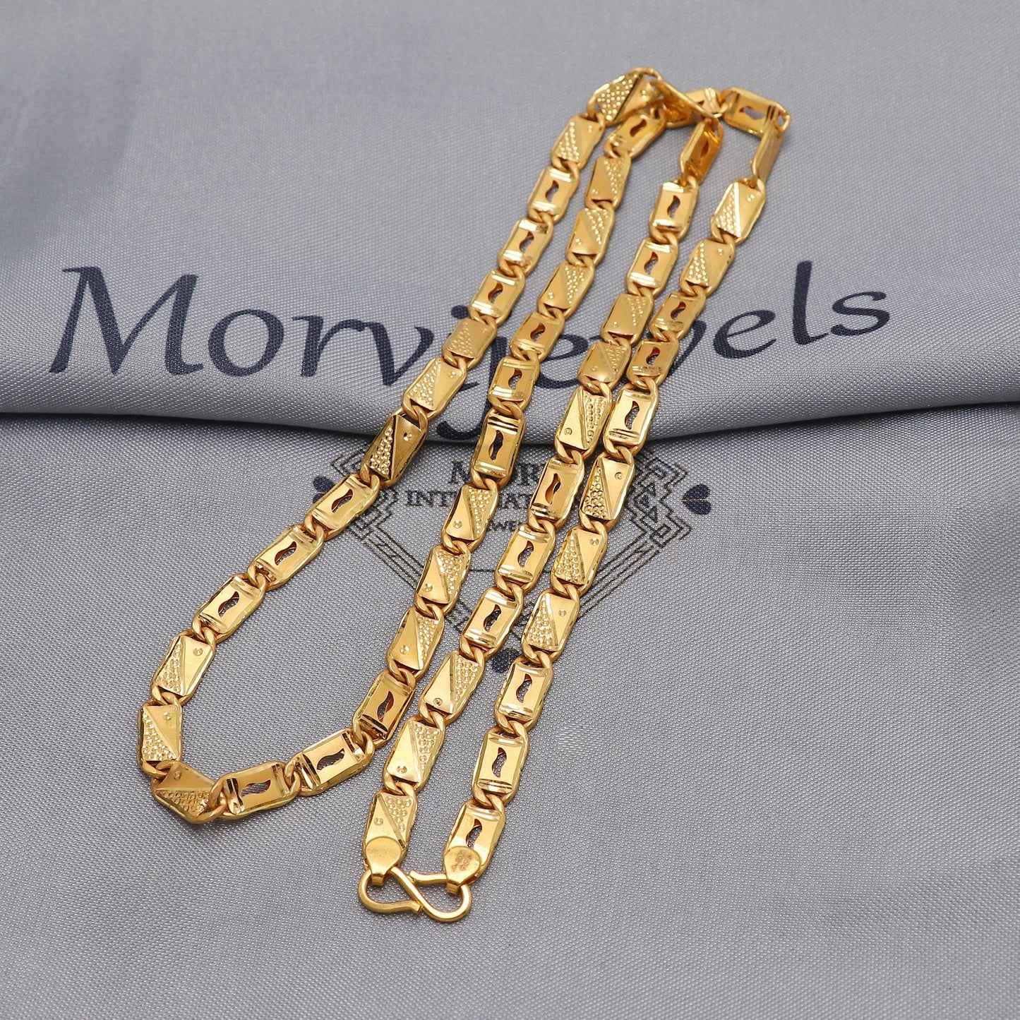 22k Yellow Gold Chain Necklace Gift , all sizes, 22k karat 22kt 22ct Indian Gold Handmade chain necklace Jewelry for gift, K6601