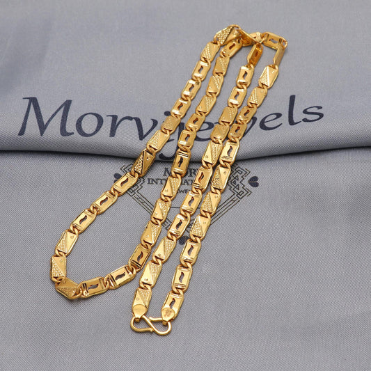 22k Yellow Gold Chain Necklace Gift , all sizes, 22k karat 22kt 22ct Indian Gold Handmade chain necklace Jewelry for gift, K6601