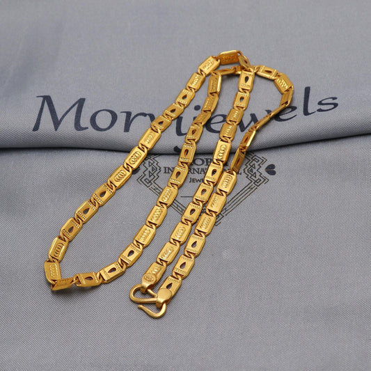 22k Yellow Gold Chain Necklace Gift , all sizes, 22k karat 22kt 22ct Indian Gold Handmade chain necklace Jewelry for gift, K6602
