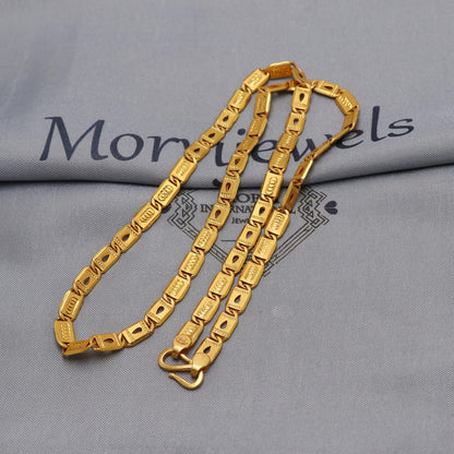 22k Yellow Gold Chain Necklace Gift , all sizes, 22k karat 22kt 22ct Indian Gold Handmade chain necklace Jewelry for gift, K6602