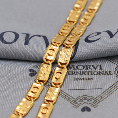 22k Yellow Gold Chain Necklace Gift , all sizes, 22k karat 22kt 22ct Indian Gold Handmade chain necklace Jewelry for gift, K6604