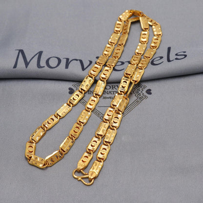 22k Yellow Gold Chain Necklace Gift , all sizes, 22k karat 22kt 22ct Indian Gold Handmade chain necklace Jewelry for gift, K6604
