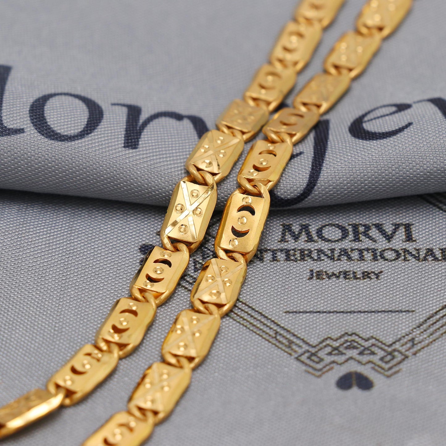 22k Yellow Gold Chain Necklace Gift , all sizes, 22k karat 22kt 22ct Indian Gold Handmade chain necklace Jewelry for gift, K6605