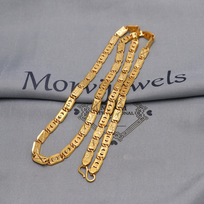 22k Yellow Gold Chain Necklace Gift , all sizes, 22k karat 22kt 22ct Indian Gold Handmade chain necklace Jewelry for gift, K6605