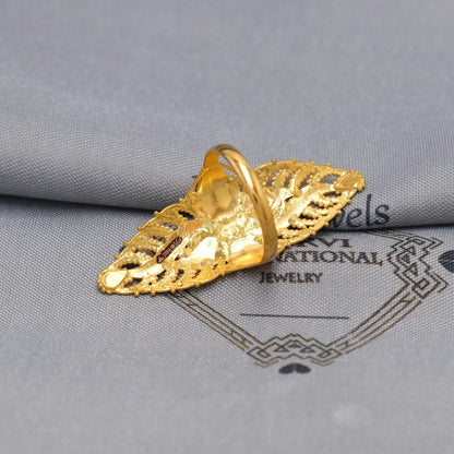 22k Yellow Gold Ring Size 7 US and All, Hallmark Women Gold Ring Jewelry, Indian Vintage Design Gold Ring, Wedding Gold Ring, K6608