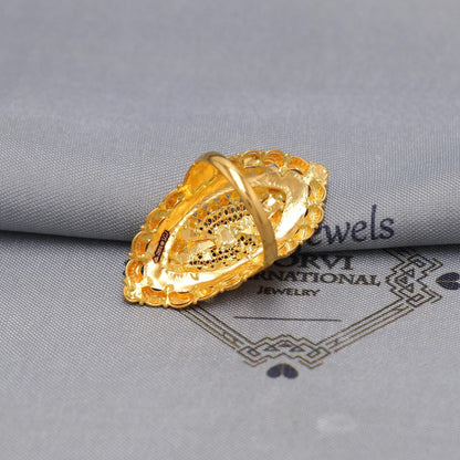 22k Yellow Gold Ring Size 7.5 US and All, Hallmark Women Gold Ring Jewelry, Indian Vintage Design Gold Ring, Wedding Gold Ring, K6613