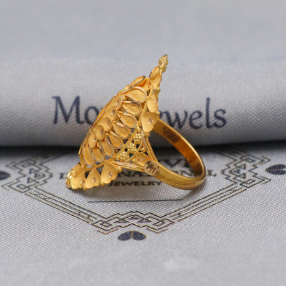 22k Yellow Gold Ring Size 6 US and All, Hallmark Women Gold Ring Jewelry, Indian Vintage Design Gold Ring, Wedding Gold Ring, K6616