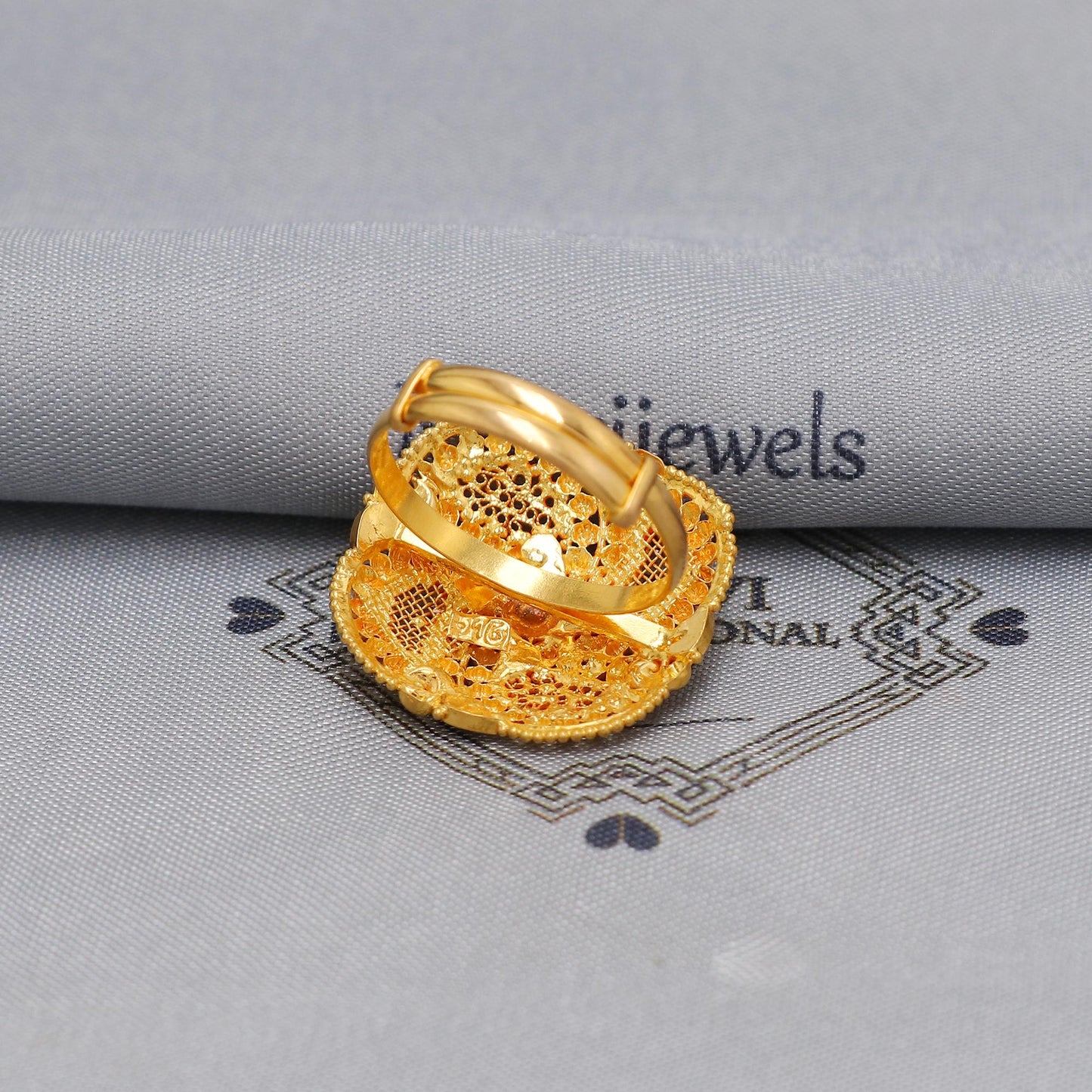 22k Yellow Gold Filigree Ring Size 8.25 US and All, Women Gold Ring Jewelry,Indian Vintage Design Gold Ring, Wedding Gold Flower Ring, K6622