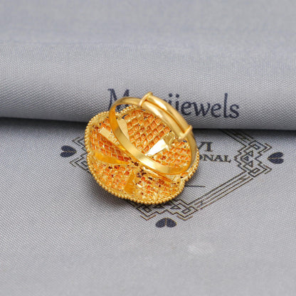 22k Yellow Gold Ring Size 10.25 US and All, Women Gold Ring Jewelry, Indian Vintage Antique Design Gold Ring, Wedding Gold Flower Ring,