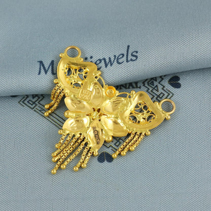 Handcrafted Flower 22k Gold Pendant Use it with a chain necklace or threads
