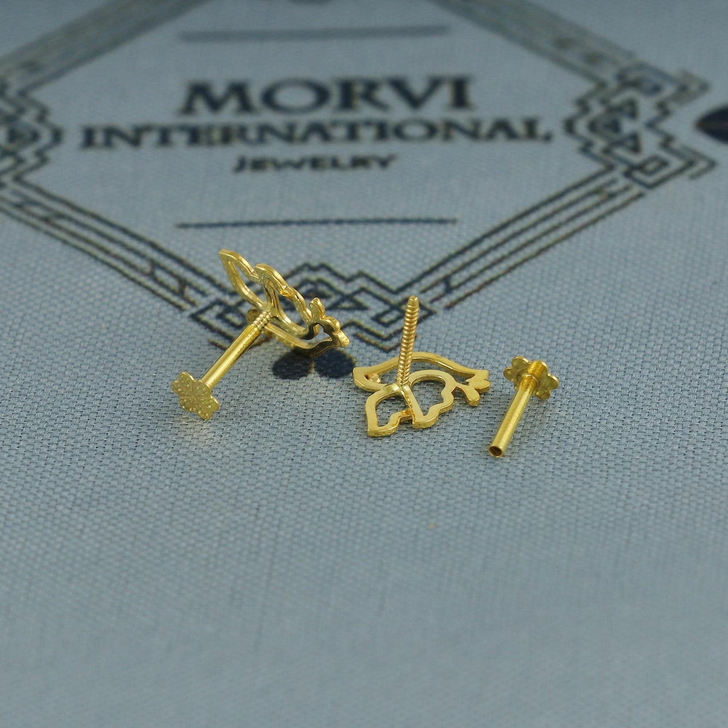 18k Gold Bird Earrings Small Jewelry for Gift