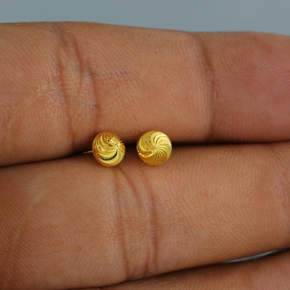 18k Gold Studs cartilage studs earrings, baby Teen studs, cartilage piercing, nose pin for Everyday Wear, screw back small tiny earrings,