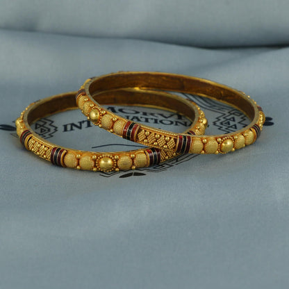 18K Solid Gold Bangle Bracelet Chunky, Minimalist 90s Style, Pure Delicate 18k Gold Bangles Indian Handmade light weight, wax filled