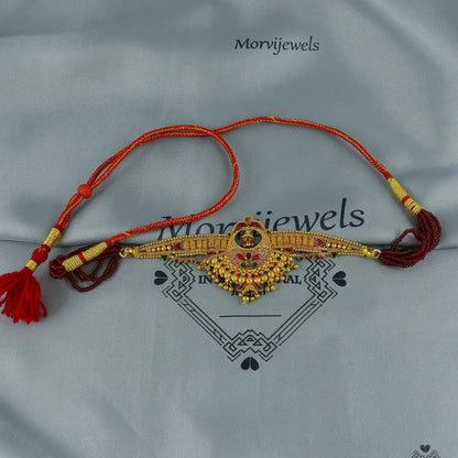22k Gold Indian Choker Necklace | Handmade Traditional Gold Jewelry | 90s Style Pure Gold Necklace, K6749
