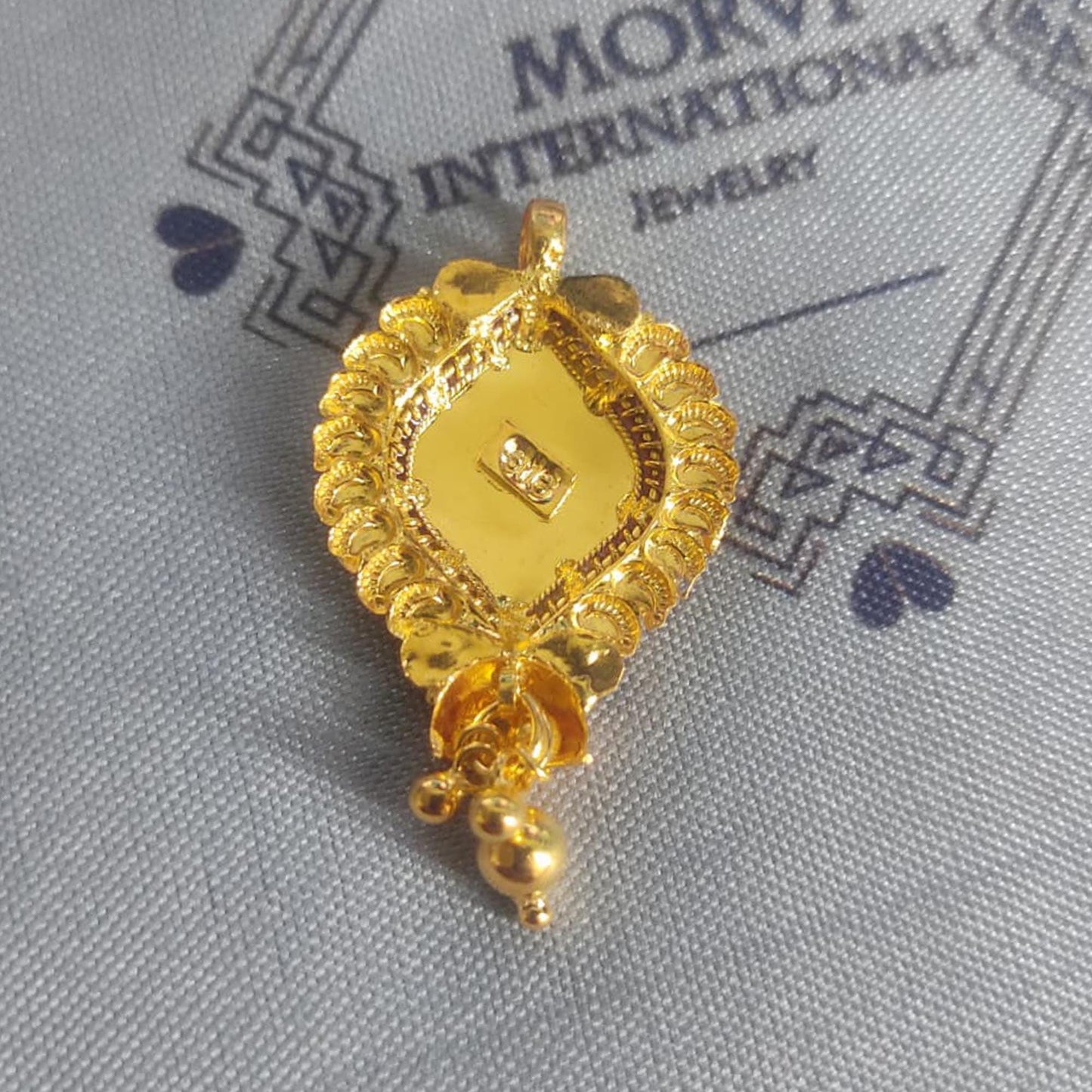 Locket 22k Yellow Gold Pendant Necklace Handmade Indian Handmade Vintage Antique Design Jewelry, K6706