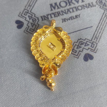 Locket 22k Yellow Gold Pendant Necklace Handmade Indian Handmade Vintage Antique Design Jewelry, K6706