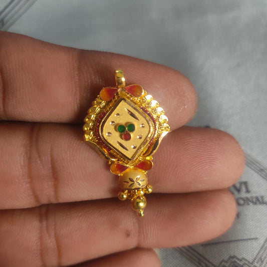 Locket 22k Yellow Gold Pendant Necklace Handmade Indian Handmade Vintage Antique Design Jewelry, K6707