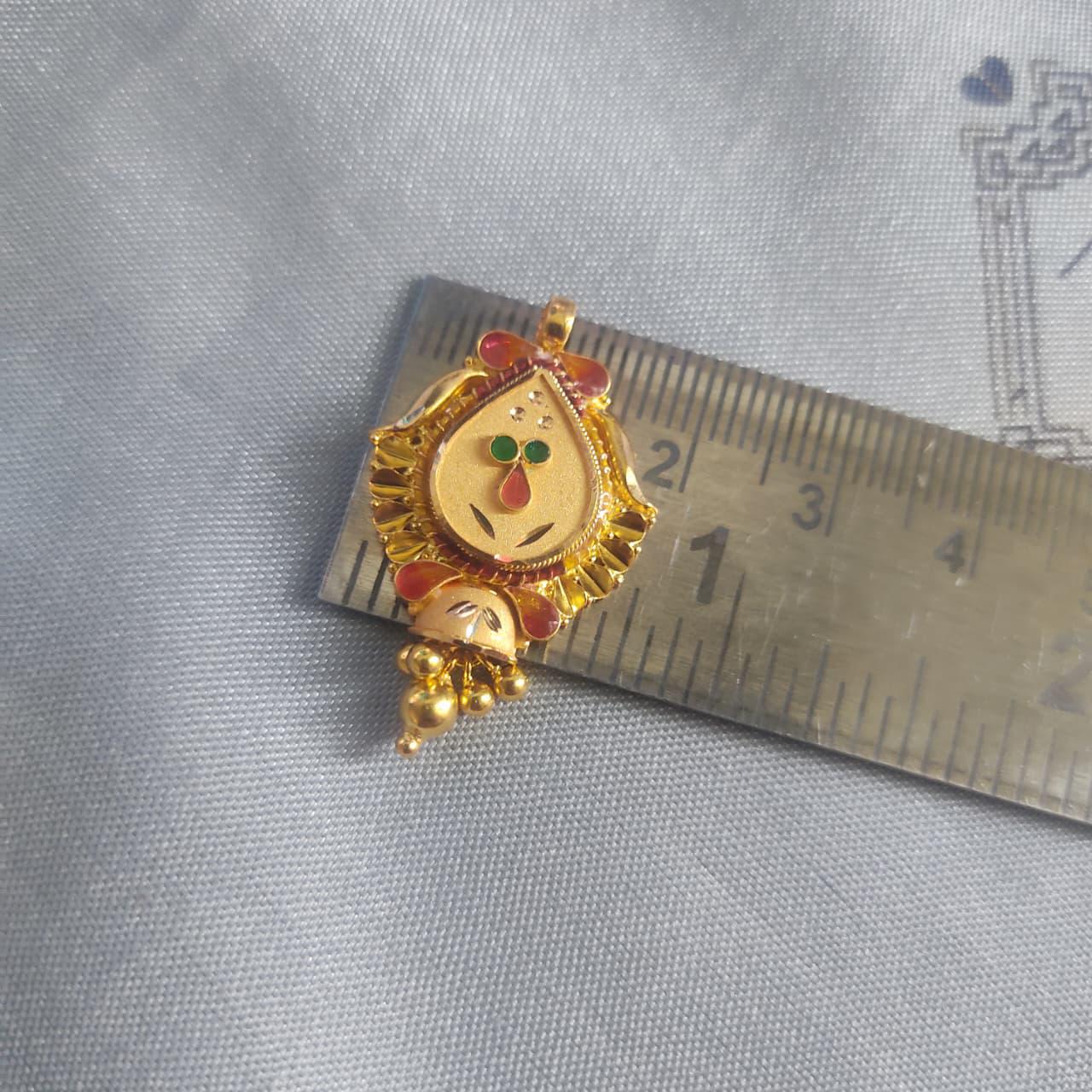 Locket 22k Yellow Gold Pendant Necklace Handmade Indian Handmade Vintage Antique Design Jewelry, K6708