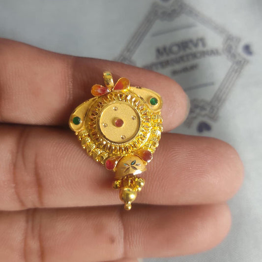 Locket 22k Yellow Gold Pendant Necklace Handmade Indian Handmade Vintage Antique Design Jewelry, K6709