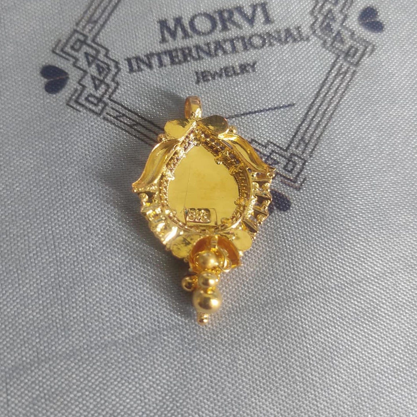Locket 22k Yellow Gold Pendant Necklace Handmade Indian Handmade Vintage Antique Design Jewelry, K6710
