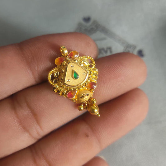 Locket 22k Yellow Gold Pendant Necklace Handmade Indian Handmade Vintage Antique Design Jewelry, K6711