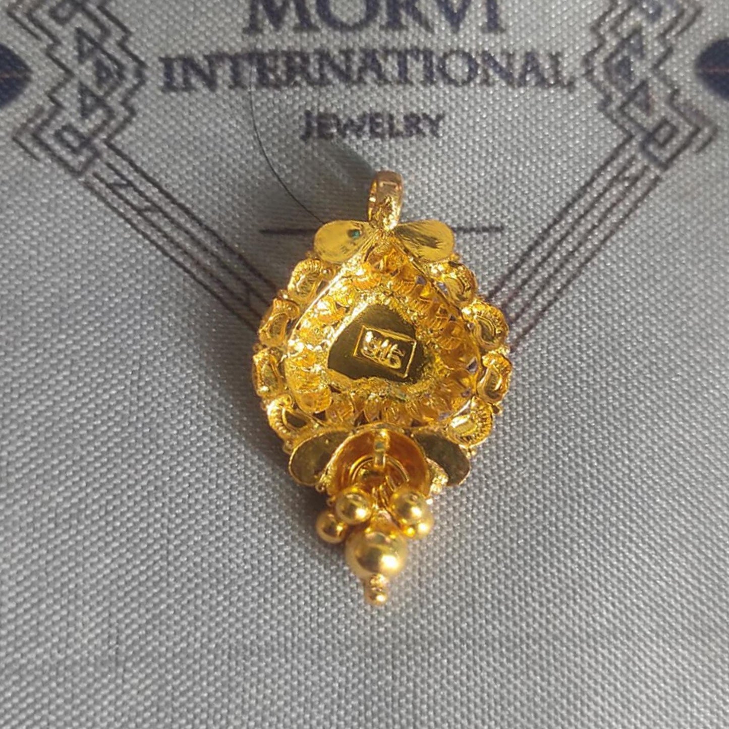 Locket 22k Yellow Gold Pendant Necklace Handmade Indian Handmade Vintage Antique Design Jewelry, K6712