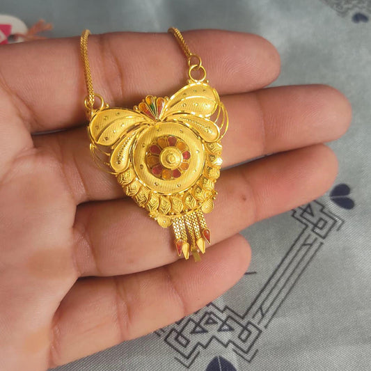 22k Yellow Gold Pendant Handmade Indian Handmade Vintage Antique Design Jewelry, K6714