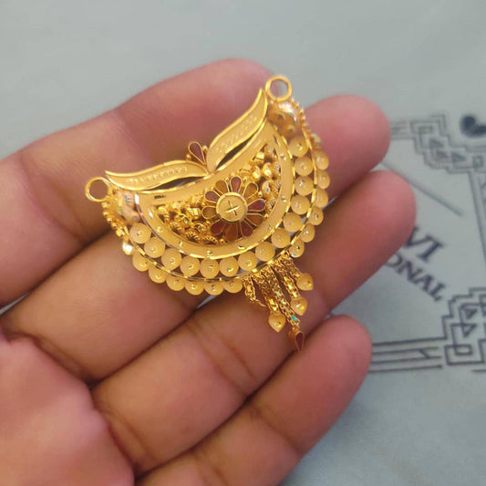 Locket 22k Yellow Gold Pendant Necklace Handmade Indian Handmade Vintage Antique Design Jewelry, K6715