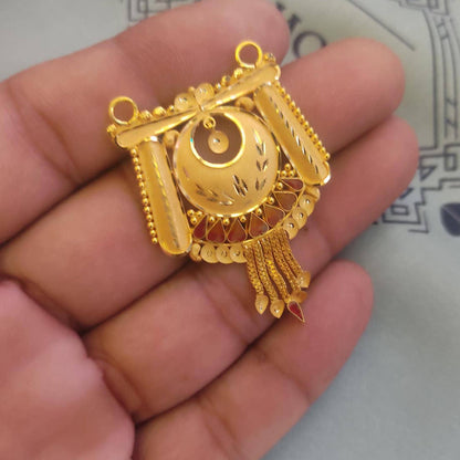 Locket 22k Yellow Gold Pendant Necklace Handmade Indian Handmade Vintage Antique Design Jewelry, K6716