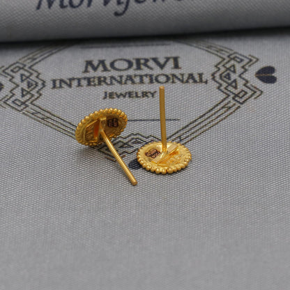 22k Gold Studs earrings, screw back small  earrings, Genuine Gold Earrings Indian Handmade Jewelry for Women, K6721