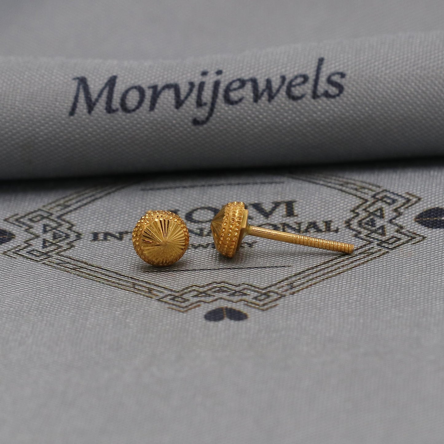 22k Gold Studs earrings, screw back small  earrings, Genuine Gold Earrings Indian Handmade Jewelry for Women, K6722