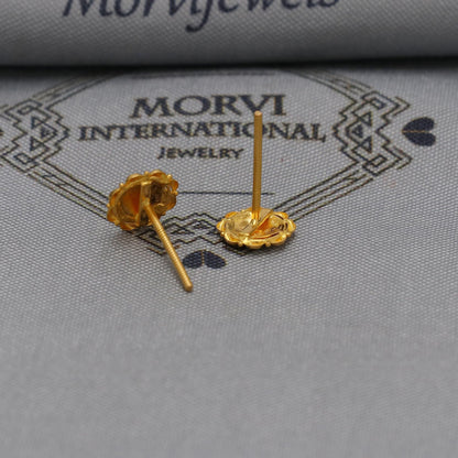 22k Gold Studs earrings, screw back small  earrings, Genuine Gold Earrings Indian Handmade Jewelry for Women, K6724