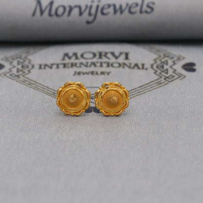 22k Gold Studs earrings, screw back small  earrings, Genuine Gold Earrings Indian Handmade Jewelry for Women, K6724