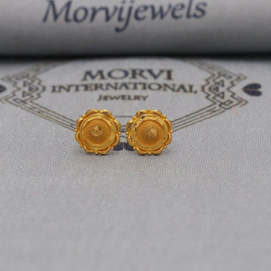 22k Gold Studs earrings, screw back small  earrings, Genuine Gold Earrings Indian Handmade Jewelry for Women, K6724