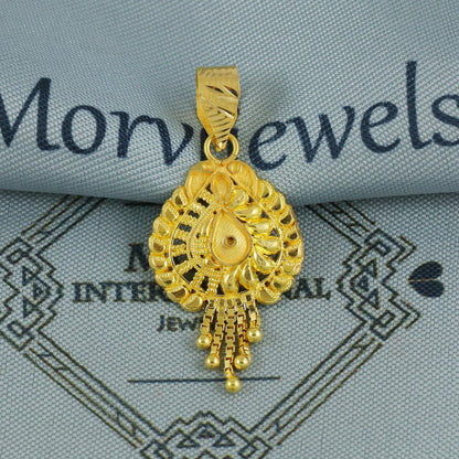 indian style 18k yellow gold pendant necklace Indian traditional handmade jewelry, K6729