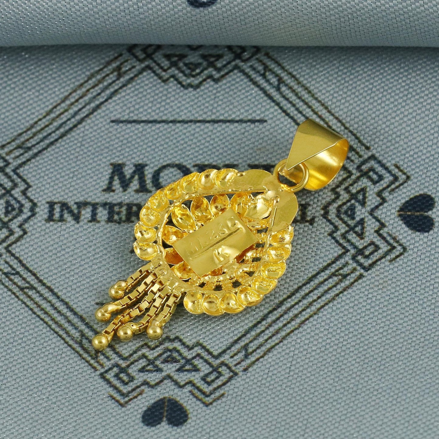 indian style 18k yellow gold pendant necklace Indian traditional handmade jewelry, K6729