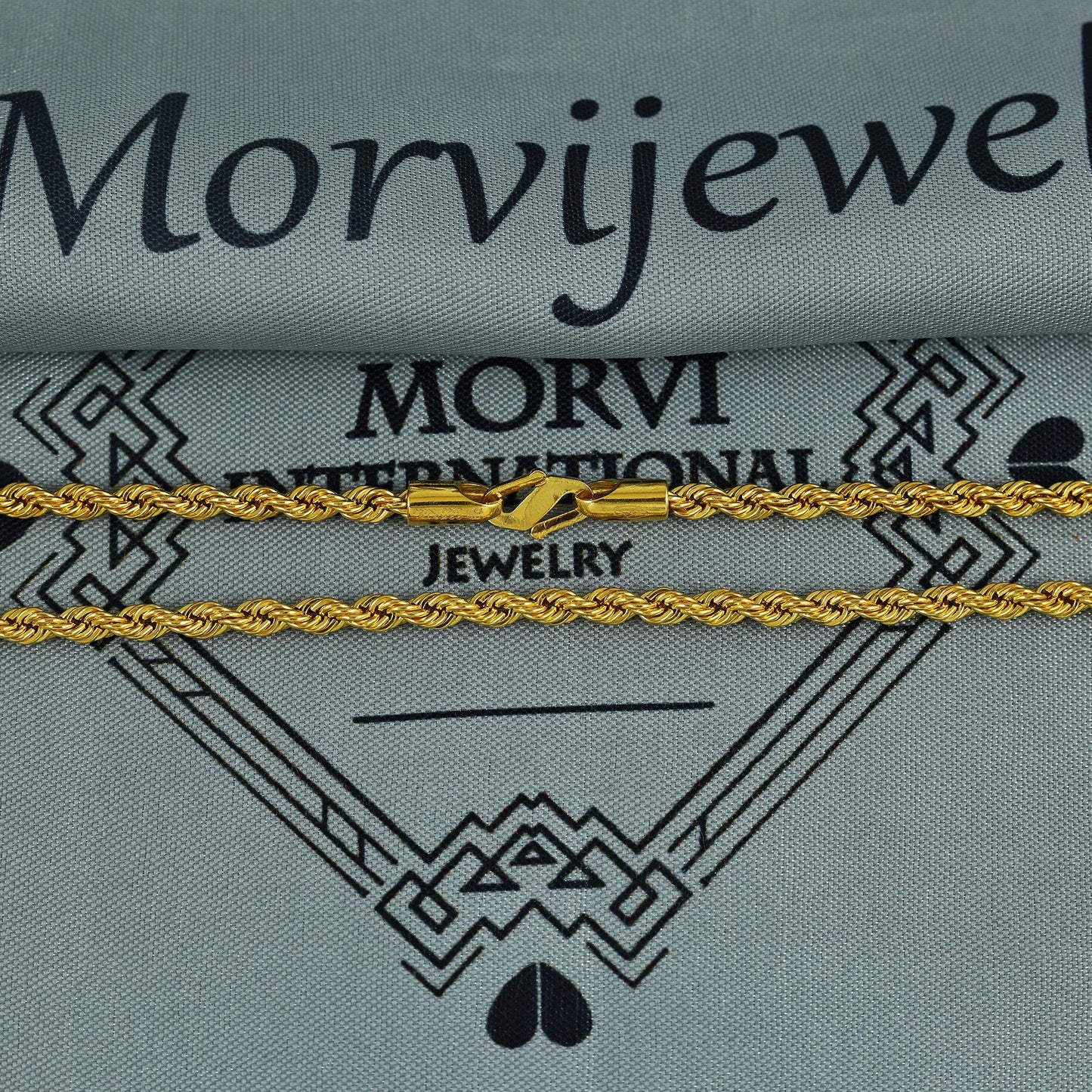 genuine 22k rope chain, 3mm, 20 inches, Handmade Gold Jewelry for Gift, K6734