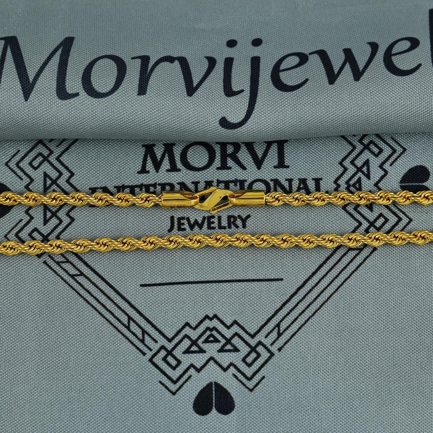 genuine 22k rope chain, 3mm, 20 inches, Handmade Gold Jewelry for Gift, K6734