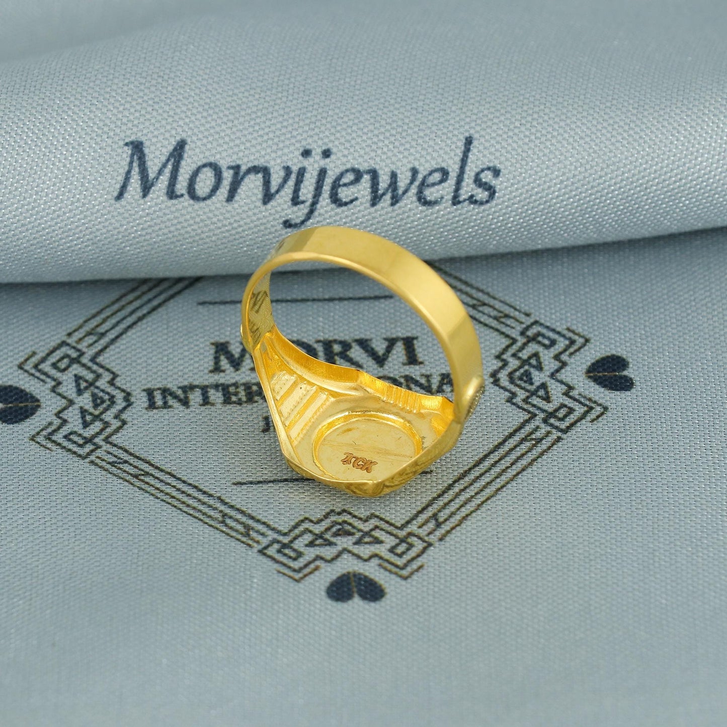 22k Gold Ring, Geometric Embossed Gold Ring, Unisex Vintage Gold Ring, Handmade Traditional Engraved Ring, K6800