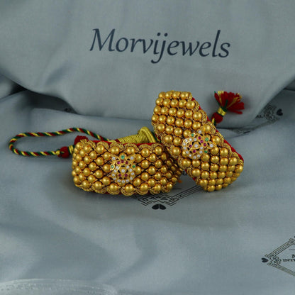 22k Gold Beads bracelet or arm band, 22k Gold Bracelet Pochi, Indian Gold Jewelry, Traditional Gold Rajasthani Wedding Jewelry Bracelet
