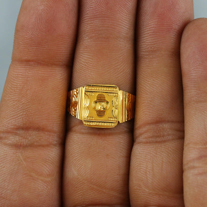 real 22k pure solid gold handmade women ring jewelry. Vintage estate style ring