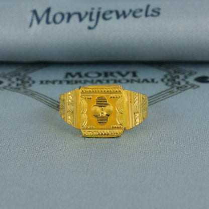 real 22k pure solid gold handmade women ring jewelry. Vintage estate style ring