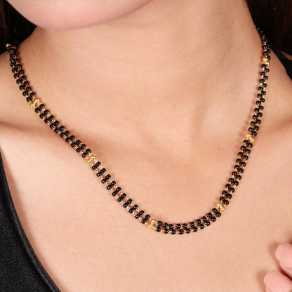 Black Beads 22k Gold Choker Necklace Real Gold Handmade Jewelry For Women, K6687A