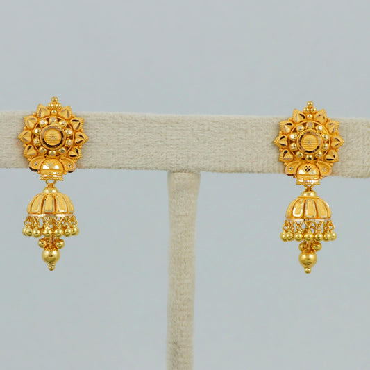 Handmade 22k Gold Earrings Women Jewelry for Gift, K4592