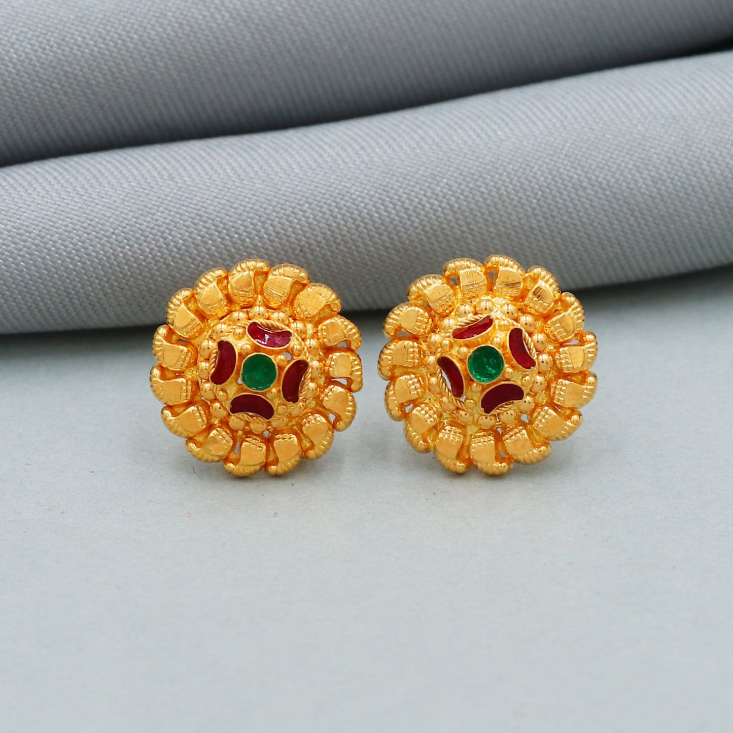 paisley design 22k gold earrings indian gold earrings jewelry