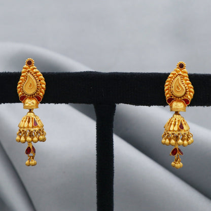 22k gold earrings big jewelry indian handmade