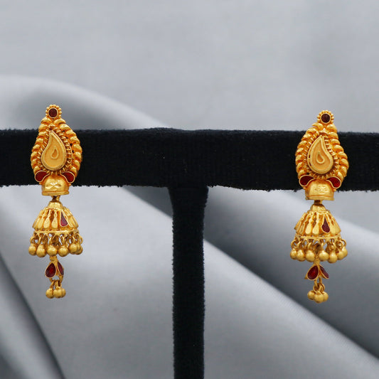 22k gold earrings big jewelry indian handmade