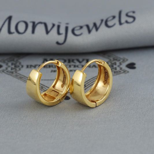 real solid  22k gold hoop bali earrings, handcrafted 22kt hoops, indian gold bali, plain hoop max 6mm