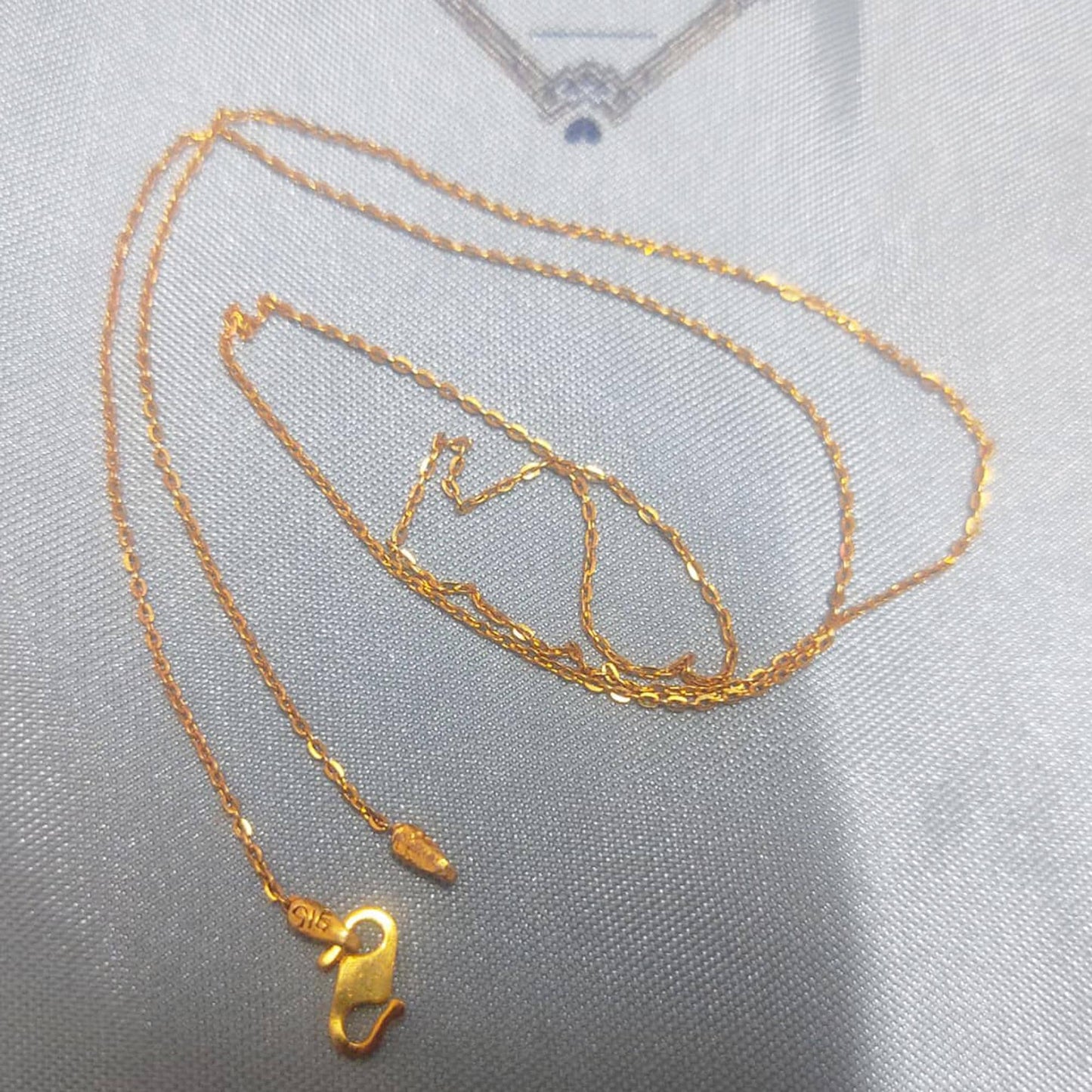 1mm Cable Chain Style Indian 22k Real Gold Handmade Jewelry, K6812
