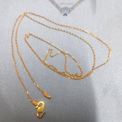 1mm Cable Chain Style Indian 22k Real Gold Handmade Jewelry, K6812
